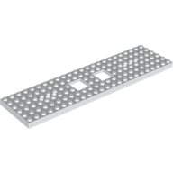 Lego Vehicle Base, Train 6 x 24 with Two 2 x 2 Openings and 3 Round Holes Each End, Reinforced on Bottom Side / White