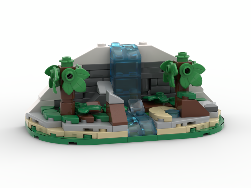Lego Forest Waterfall Diorama