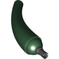 Lego Animal / Creature Body Part, Tail / Neck, Base Section with Black Pin / Dark Green