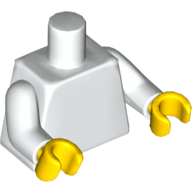 Lego Torso '10 years in Suntec City' / LEGO Logo Back Print, White Arms, Yellow Hands / White