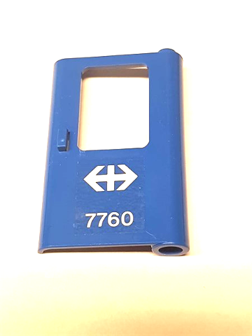 Lego Door 1 x 4 x 5 Train Right, Thin Support at Bottom with Swiss Federal Railways Train Logo and '7760' Pattern (Sticker) - Set 7760