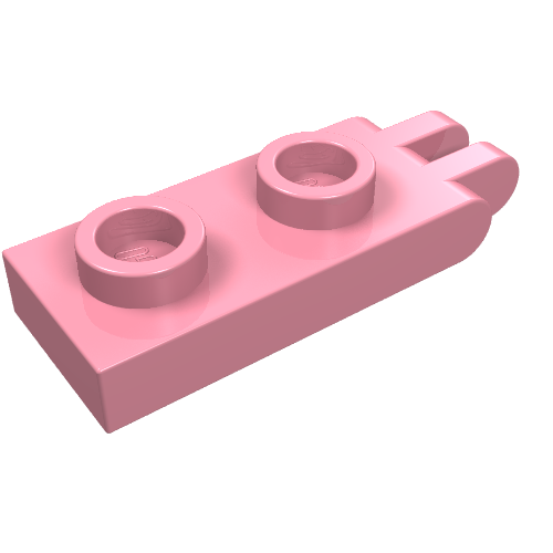 Lego Hinge Plate 1 x 2 with 2 Fingers and Hollow Studs / Pink