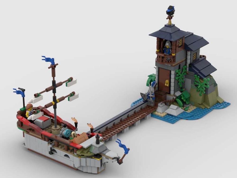 Lego Guardhouse Island and Ship