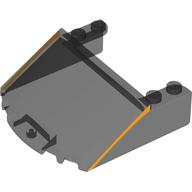 Lego Windscreen 6 x 6 x 1 2/3 with Bright Light Orange Stripes Print