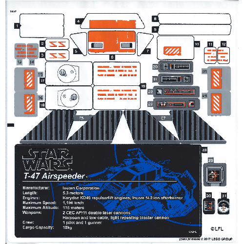 Lego Sticker Sheet for Set 75144-1