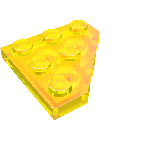Lego Wedge Plate 3 x 3 Cut Corner / Trans-Yellow