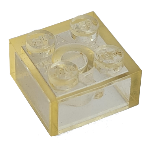 Lego Modulex Brick 2 x 2 with LEGO on Studs / Modulex Clear