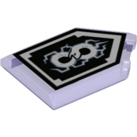 Lego Tile Special 2 x 3 Pentagonal with Nexo Power Shield Print - Horrible Hunger / Trans-Purple