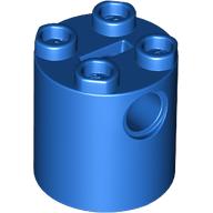 Lego Brick Round 2 x 2 x 2 Robot Body, Axle Holder '+' Orientation / Blue