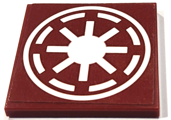 Lego Tile 4 x 4 with White SW Galactic Republic Logo Pattern (Sticker) - Set 75354