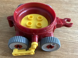 Lego Duplo Cart with Wheels and Yellow Rod