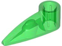 Lego Bionicle 1 x 3 Tooth with Axle Hole (Bohrok Eye) / Trans-Green