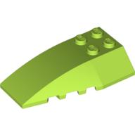 Lego Brick Wedged, Curved 6 x 4 Triple / Lime