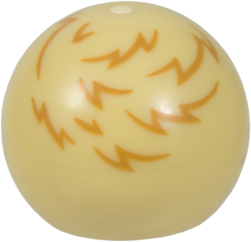 Lego Technic Ball Joint with Medium Nougat Animal Fur Lines Pattern (Star Trek Tribble Furry Alien)