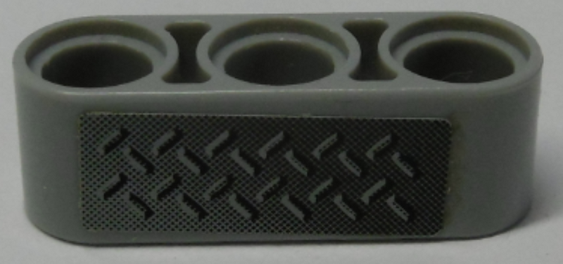 Lego Technic, Liftarm Thick 1 x 3 with Tread Plate Pattern (Sticker) - Set 42009 / Light Bluish Gray