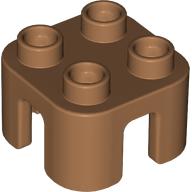Lego Duplo Chair with no Back / Stool / Medium Nougat