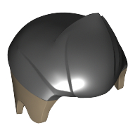 Lego Hair Short with Sticking Up Lock, Black Top Print
