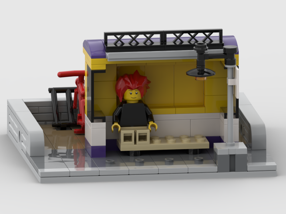 Lego Bus Stop & Bike Racks, Small Modular