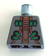 Lego Torso Aquazone Stingray with Green Rectangles and Spikes, Copper Armor Pattern