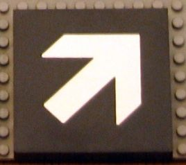 Lego Modulex Tile 8 x 8 with Diagonal White Arrow Print