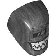 Lego Headwear Accessory Welding Mask with Visor, Silver Reflection, Grin with Sharp Teeth Print / Pearl Titanium