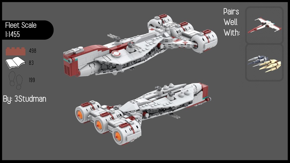 Lego Fleet Scale Republic Frigate (CR-70 Charger)