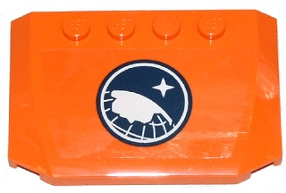 Lego Wedge 4 x 6 x 2/3 Triple Curved with Arctic Explorer Logo on Transparent Background Pattern (Sticker) - Set 60036
