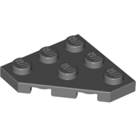 Lego Wedge Plate 3 x 3 Cut Corner / Dark Bluish Gray
