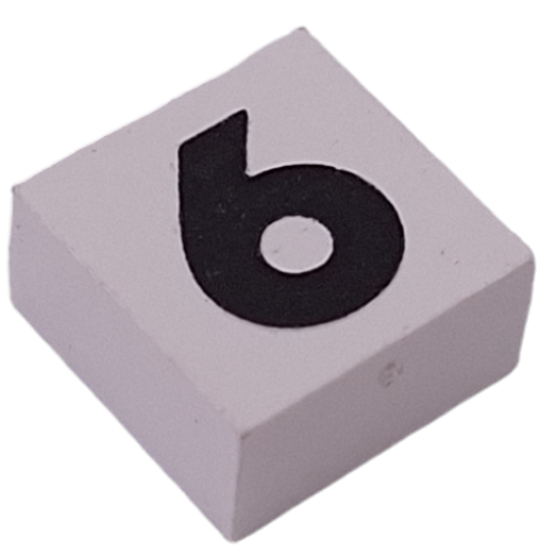 Lego Modulex Tile 2 x 2 with Black '6/9' Print, Black Internal Lining, No Dot / Modulex White