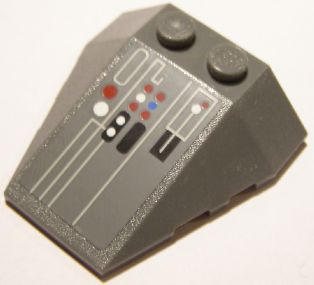 Lego Wedge 4 x 4 Triple with Stud Notches with Control Panel Pattern (Sticker) - Set 10240