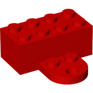 Lego Brick Magnet 2 x 4 with Round Plate 2 x 2 / Red