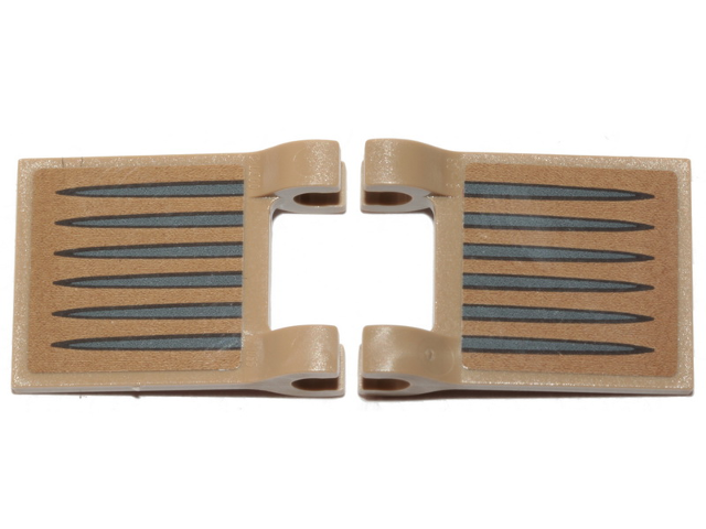 Lego Flag 2 x 2 Square with Flat Edge with 6 Dark Bluish Gray Spikes Pattern on Both Sides (Stickers) - Set 75250 / Dark Tan
