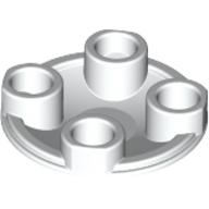 Lego Plate Round 2 x 2 with Rounded Bottom [Boat Stud] / White