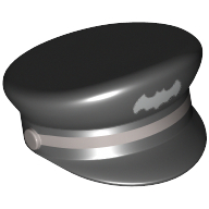 Lego Hat, Captain's Cap with Silver Batman Logo and Braid Print