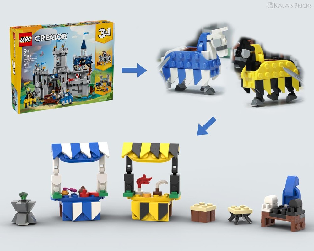 Lego Rebuild horses into market - 31168 mini alt