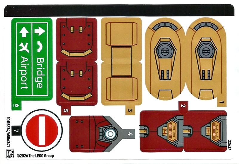 Lego Sticker Sheet for Set 76343-1