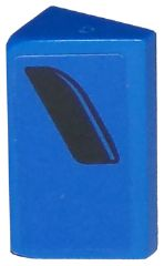 Lego Slope 30 1 x 2 x 2/3 with Curved Black Air Vent Stripe on Blue Background Pattern Model Left Side (Sticker) - Set 75875 / Blue