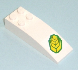 Lego Slope, Curved 6 x 2 with Wheat Spike Pattern (Sticker) - Set 7636
