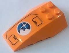Lego Wedge 6 x 4 Triple Curved with Arctic Explorer Logo on Orange Background Pattern Model Right Side (Sticker) - Set 60194
