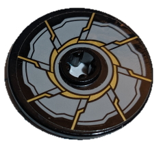 Lego Technic, Disk 3 x 3 with Gold Blade Pattern (Sticker) - Set 76097