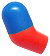 Lego Arm, Right with Molded Blue Short Sleeve  Pattern / Red