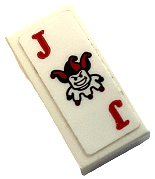 Lego Tile 1 x 2 with Playing Card Joker Pattern (Sticker) - Set 76122