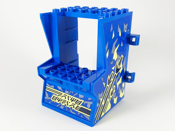 Lego Minifigure, Utensil Arcade Game Cabinet Body with Spaceship Game Pattern (Stickers) - Set 71715 / Blue