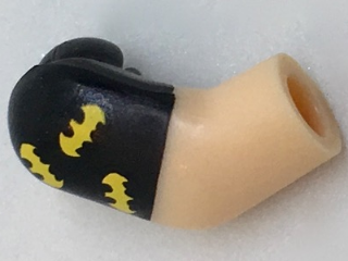Lego Arm, Right with Black Short Sleeve and 3 Yellow Bats Pattern