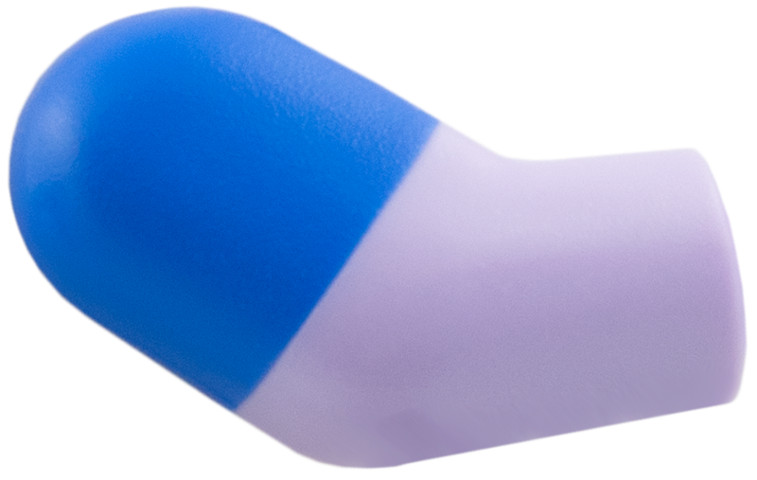 Lego Arm, Right with Molded Blue Short Sleeve  Pattern / Lavender
