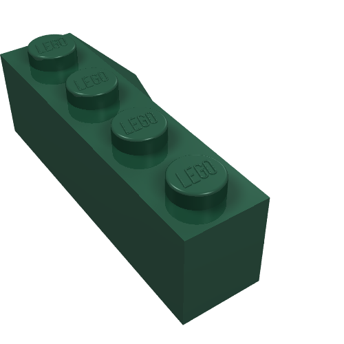 Lego Brick Wedged, Sloped 45° 4 x 2 Left / Dark Green