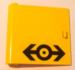 Lego Door 1 x 5 x 4 Left with Train Logo Black Pattern (Sticker) - Set 4564