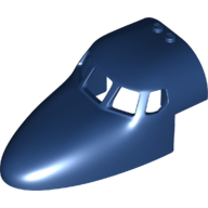 Lego Aircraft Fuselage Curved Forward 6 x 10 Top with 5 Window Panes / Dark Blue