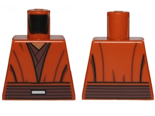 Lego Torso SW Jedi Robe, Reddish Brown Undershirt and Belt Pattern (SW Pong Krell) / Dark Orange