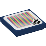 Lego Tile 2 x 2 with Bully and Barcode Print (Sticker)